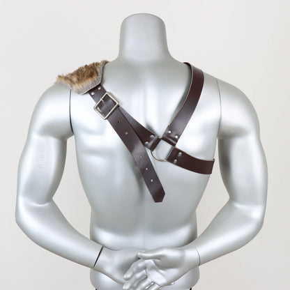 Medieval Knight Cosplay Belt Pouch – Double Layer Wide Faux Leather for Viking, Renaissance, and Pirate Costume Accessories