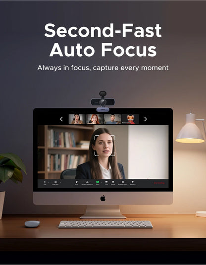UGREEN 4K FHD 1080P 8MP Webcam – PDAF Auto Focus, Dual AI Noise-Cancelling Mics for PC, Zoom, Teams & Google Meet