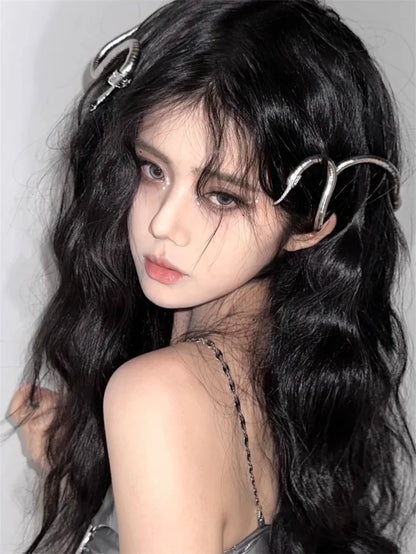 Metal Snake Hair Chain - Creative Wrap-Around Hairband & DIY Necklace Accessory with Open Design