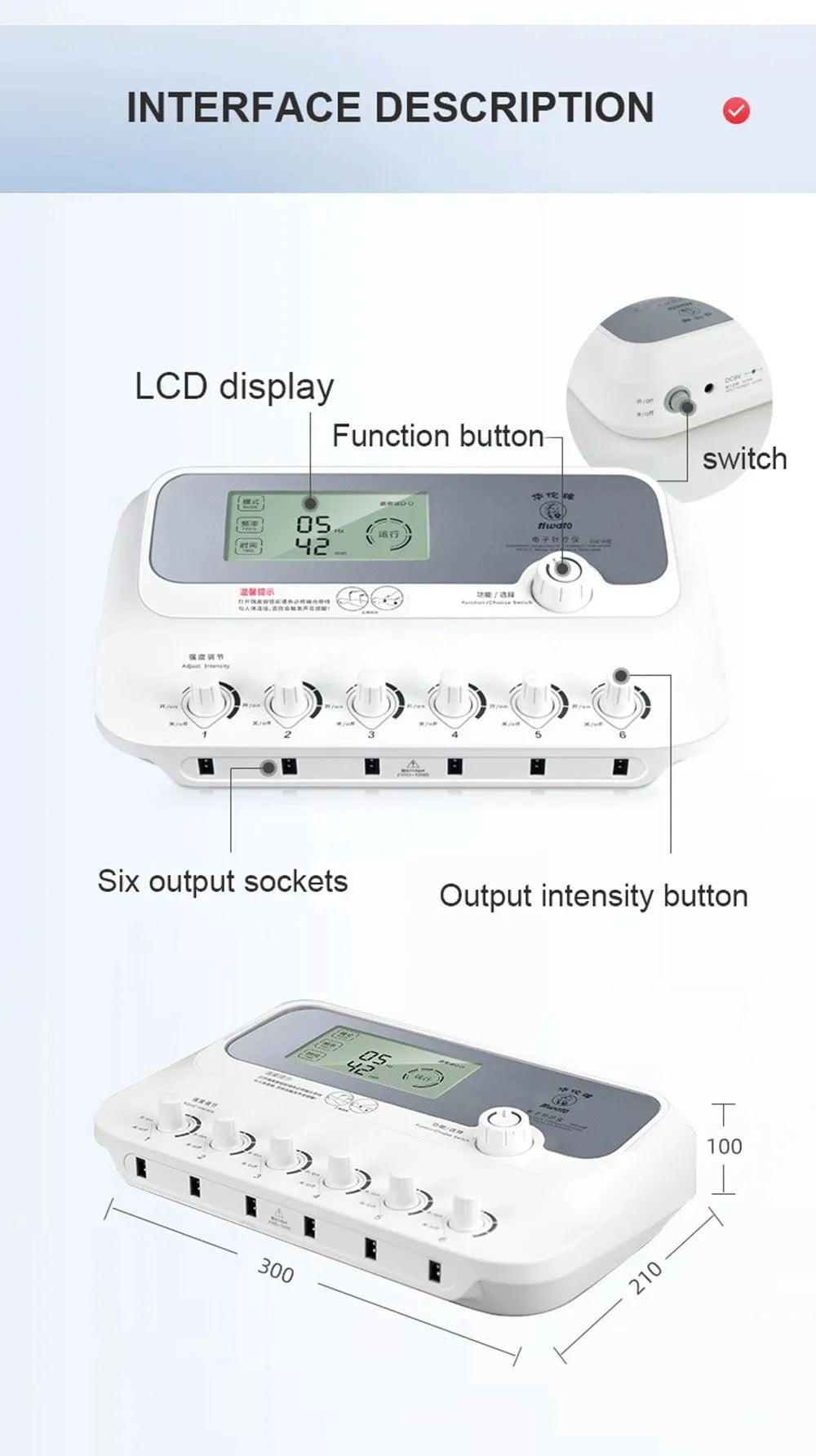 Hwato SDZ III Electroacupuncture Machine — 6-Channel Nerve & Muscle Stimulator Therapy Device for Acupuncture Treatment