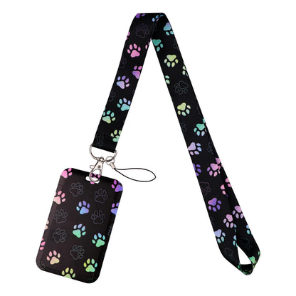 LX1293 Cartoon Black Cat Lanyard – Keychain, ID & Credit Card Holder, Phone Charm Neck Strap, Badge Accessories
