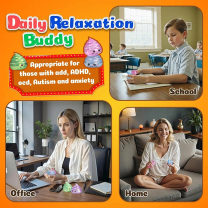 Novelty Squishy Poo Stress Ball – Glitter Fidget Toy for Kids & Adults, Funny Prank Gift