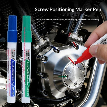 Screw Positioning Marker Pen - Waterproof Quick-Drying Permanent Marking Pen for Automotive & Mechanical Assembly