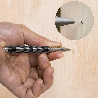 Hammerless Nail Set Spring Tool | Center Pin Punch | Spring Loaded Marking Carpenter Woodworking Drill Bit | Door Pin Removal Tool