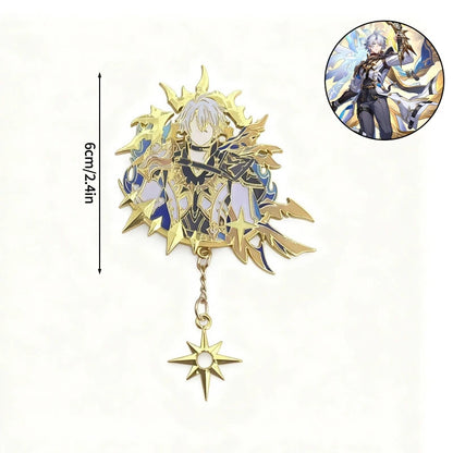 Honkai Star Rail & Genshin Impact Character Pins - Kawaii Metal Cosplay Brooch Badges for Fans