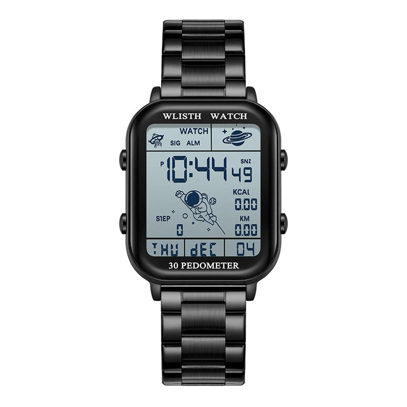 Men’s Digital Sports Watch - Stopwatch, Countdown Timer, Calendar & Pedometer Wristwatch