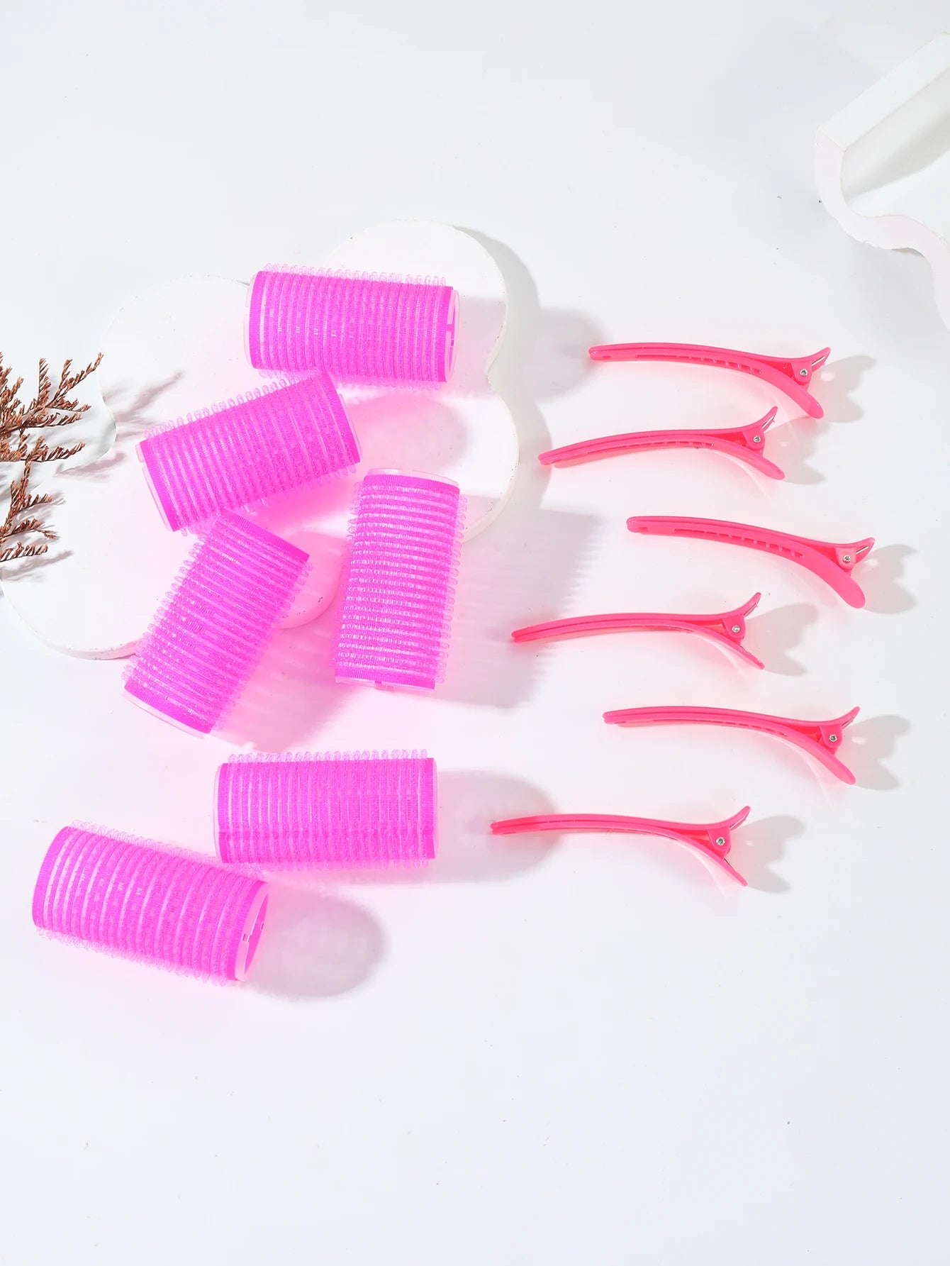 12pcs Air Bar Curling Iron Tube Set – Self-Adhesive Hair Rollers & Bangs Clips for Styling Real Hair & Wigs