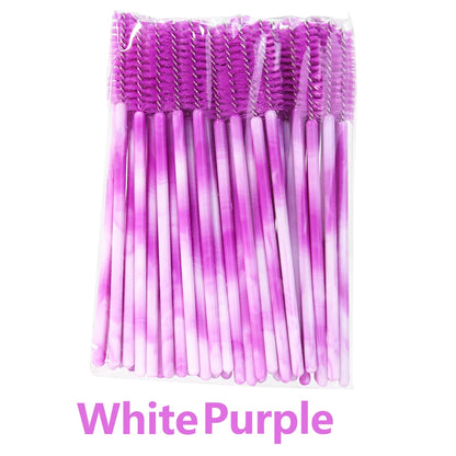 ANNAFRIS 50PCS Disposable Eyelash Brushes - Soft Crystal Lash Extension & Eyebrow Makeup Mascara Wands