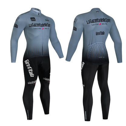 Tour De Italy D'ITALIA Cycling Clothes – Men's Fleece Jersey & Bib Pants Sports Set, Bicycle Uniform Costume