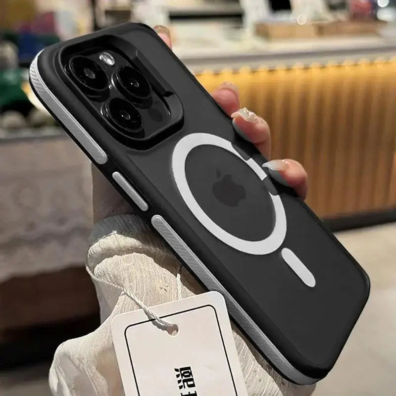 Bicolor Matte Magnetic iPhone Case - Translucent MagSafe Hard Cover with Wireless Charging Support