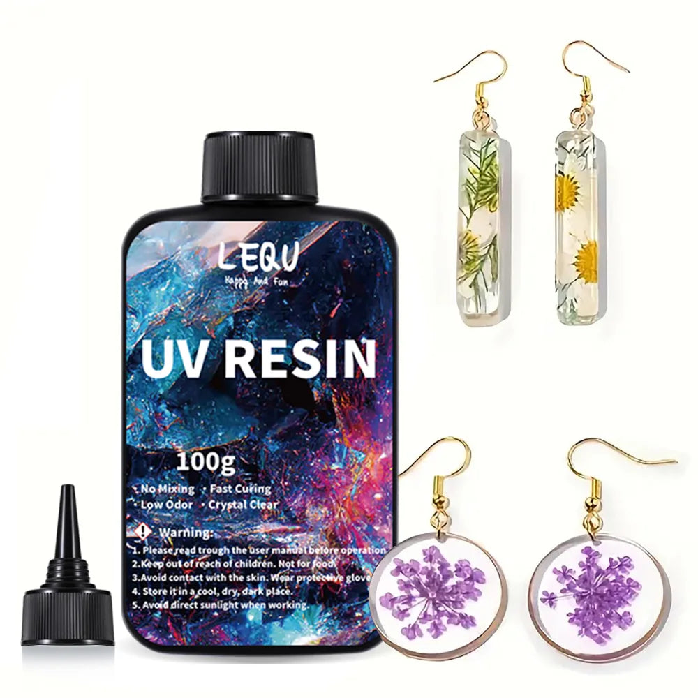 500g/1000g UV Epoxy Resin – High Clarity Fast-Drying Hard Adhesive for Jewelry Making & DIY Craft Supplies