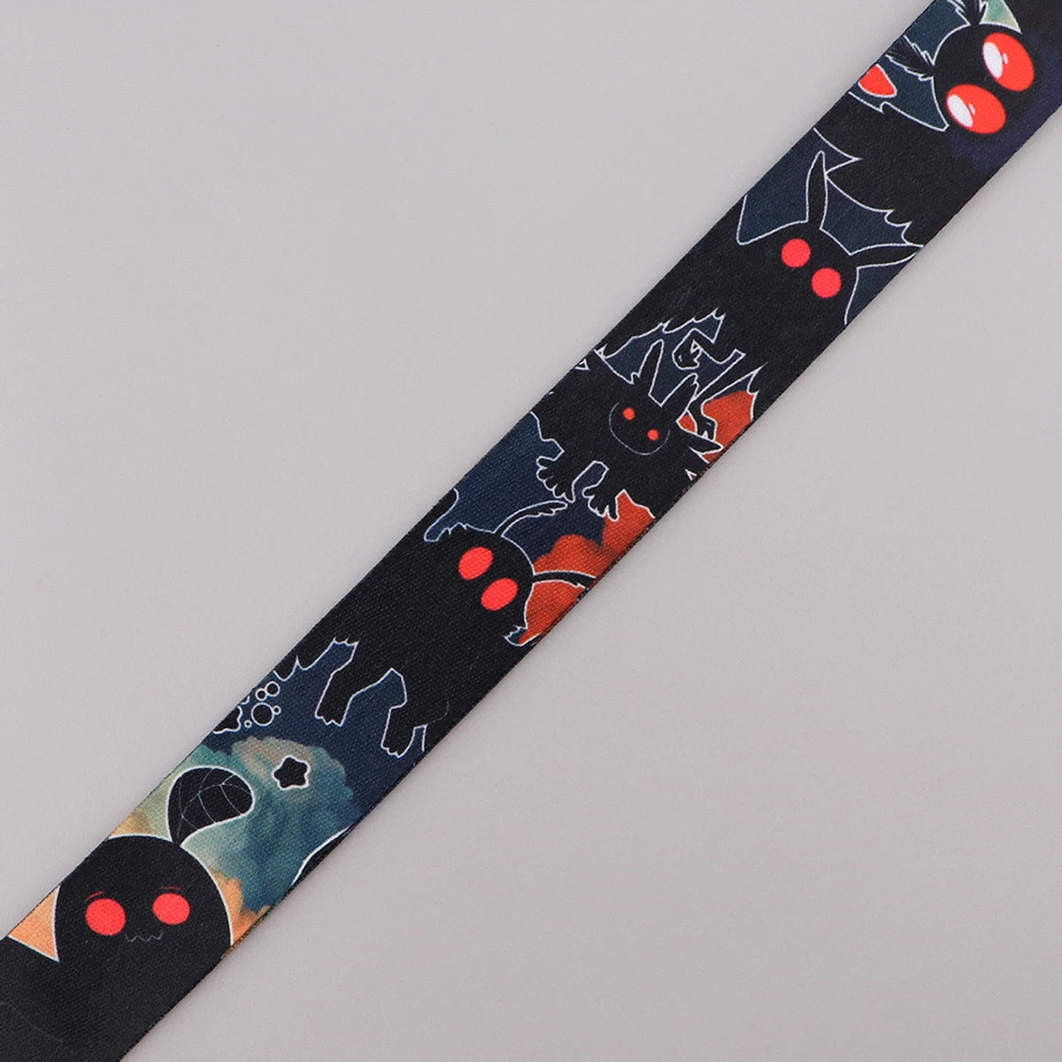 Black Crow Punk Skull Lanyard – Credential Holder Neck Strap for Keys, ID Cards & Phone Accessories, Halloween Gift