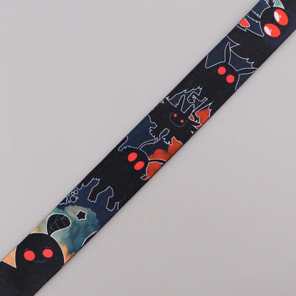 Black Crow Punk Skull Lanyard – Credential Holder Neck Strap for Keys, ID Cards & Phone Accessories, Halloween Gift