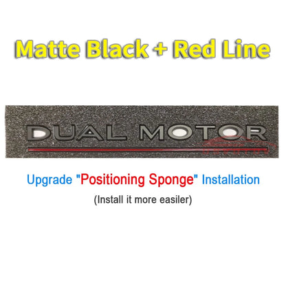DUAL MOTOR Emblem for Tesla Model 3/Y/X/S — Chrome & Black/Red Trunk Badge Sticker, Car Styling