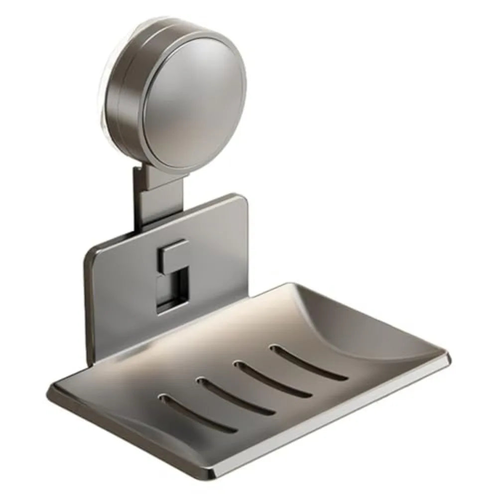 Suction Cup Soap Holder - No-Drill Wall-Mounted Bathroom Soap Dish with Drainage