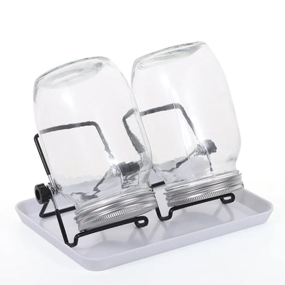 16/32oz Sprouting Jar Kit - Wide Mouth Mason Jars with Screen Lids for Indoor Seed Germination & Sprout Growing