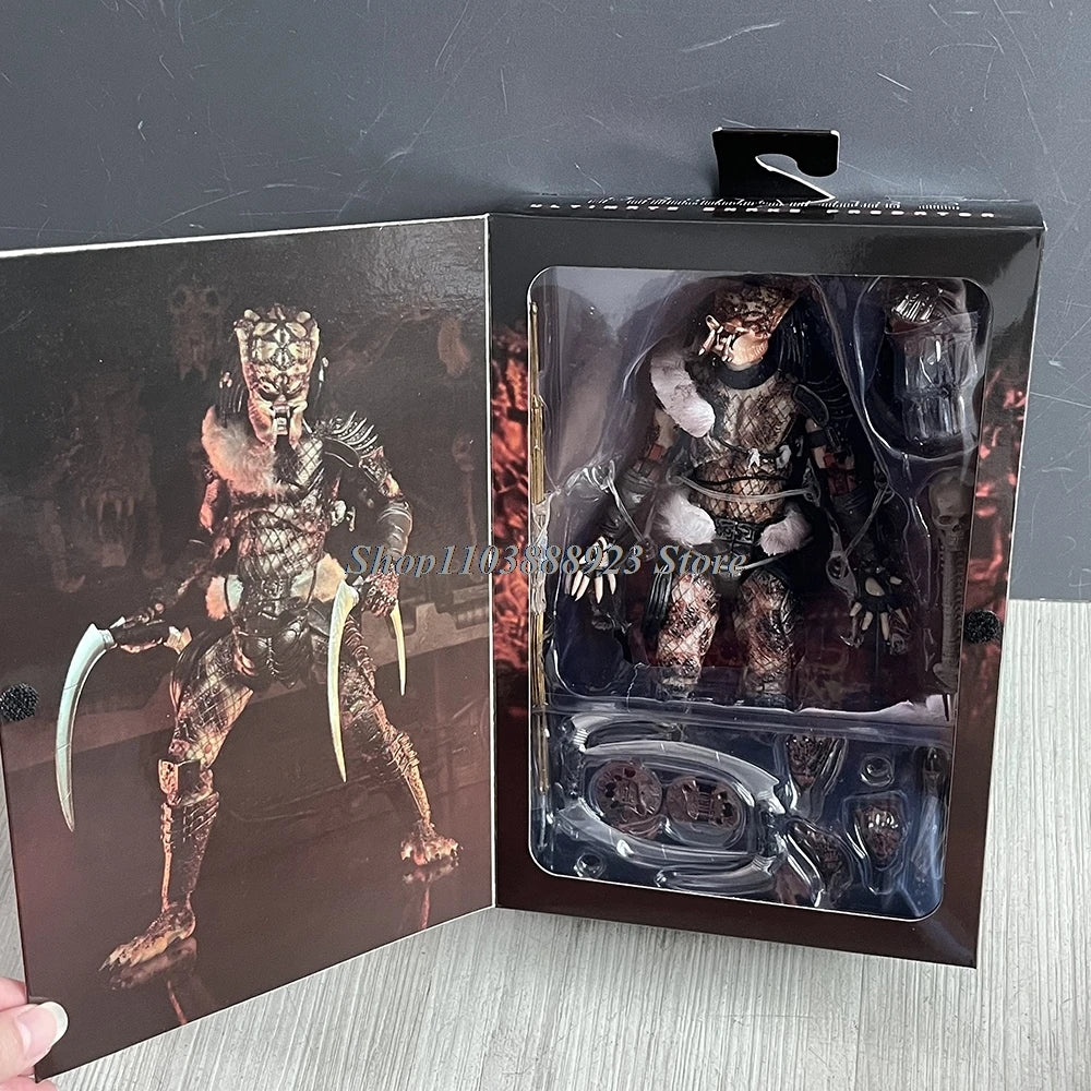 NECA Predator Figure — Ultimate Shaman Elder Armored Jungle Hunter with Snake Vision, Alien Model Toy Gift
