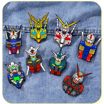 QHOT Mobile Suit Gundam Enamel Pins - Cartoon Alloy Brooch Badges for Bags, Backpacks and Anime Accessories