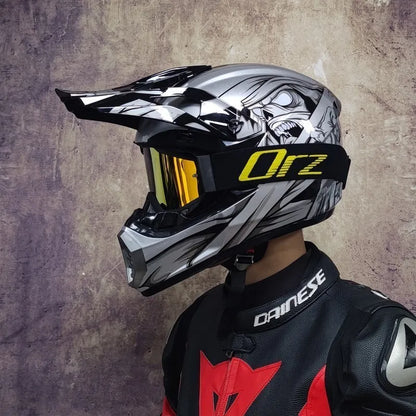 Off-Road Motorcycle Helmet - Bicycle Downhill AM DH Mountain Bike Casco, Cross & Motocross Safety Helmet