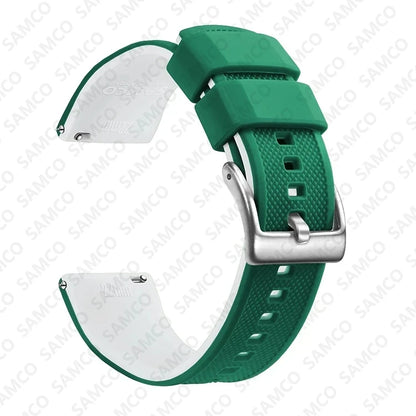 Quick-Release Silicone Watch Band - 18mm, 20mm and 22mm Rubber Replacement Strap for Huawei, Samsung Galaxy and Garmin Watches