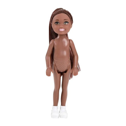 Kawaii African Girls Doll Set — 30cm Mother & 14cm Daughter with Clothes, DIY Kids Toy Birthday Gift