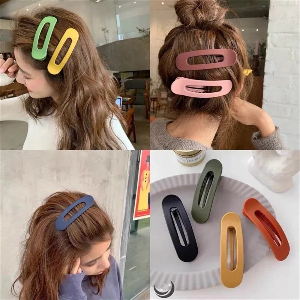 4Pcs Frosted Large Hair Clips Set – Solid Color Acrylic Non-Slip Toothed Hairpins for Women Fashion Hair Accessories
