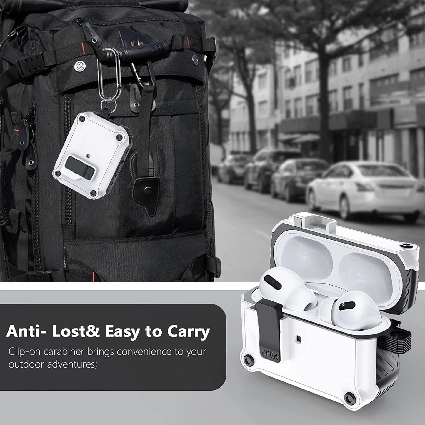 Shockproof Security Lock Cover for AirPods Pro 2 & 3 - Protective Case for AirPods Pro 2nd Gen 2023, AirPods 3 Funda