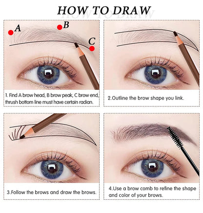 Waterproof Eyebrow Pencil – Long-Lasting Brow Enhancer for Professional Makeup, Brow Lift & Feathered Eyebrows