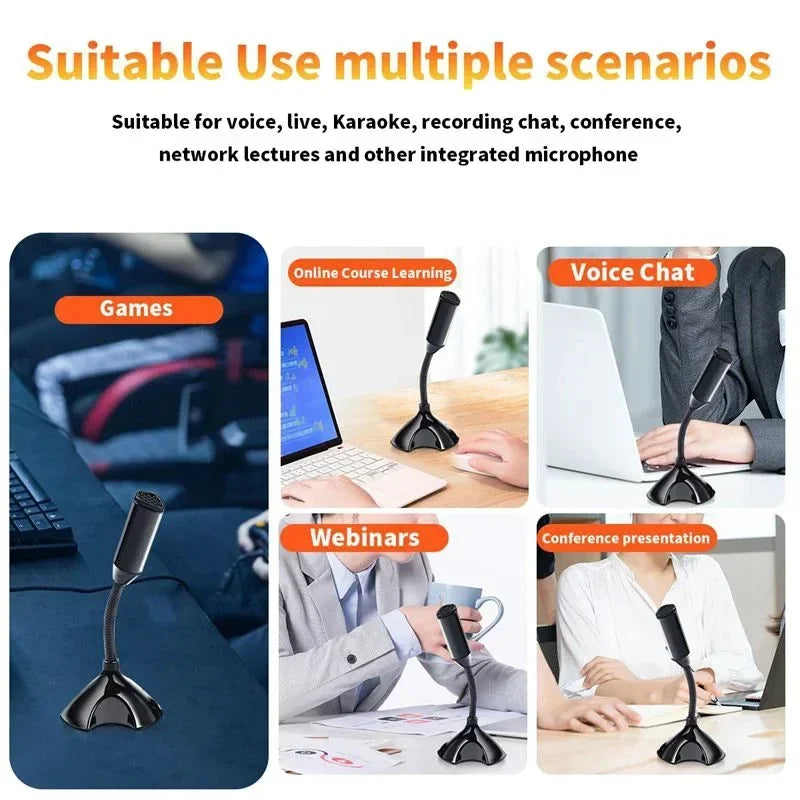 USB Studio Microphone with Adjustable Stand - Desktop Gaming, Streaming & Recording Mic for Laptop & Computer