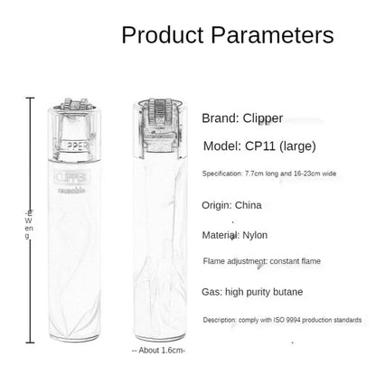 Clipper Dual Color Gradient Windproof Lighter – Open Flame Gear Cigarette Lighter with Metal Grinding Wheel