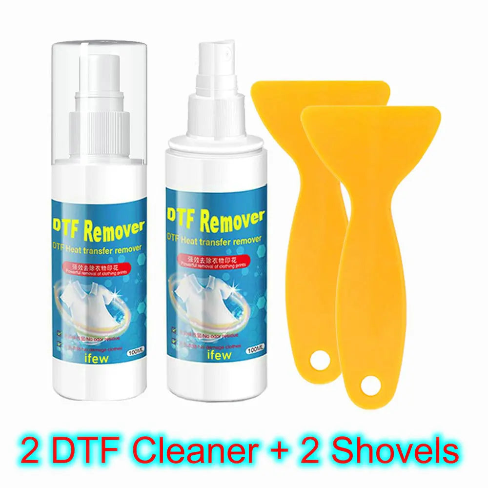 DTF Heat Transfer Vinyl Remover Liquid Kit – Adhesive Sticker & Print Removal Solution for Clothing, Shirts & Textiles, Easy Vinyl Clean-Off Formula