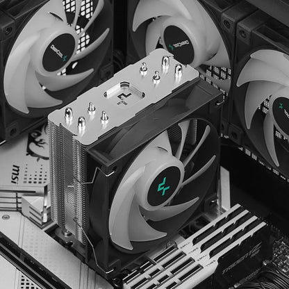 DEEPCOOL AG400 ARGB Air Cooler — 4 Heat Pipe CPU Cooler with PWM for Intel LGA1700/1200/115X & AMD AM4/AM5