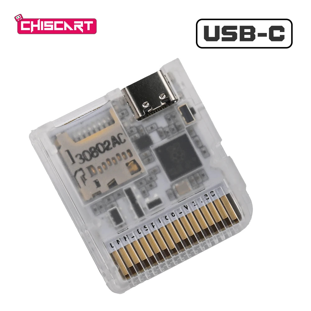 Chiscart DSpico USB-C Game Cartridge – Compatible with NDS, NDSL, DSi & 3DS Consoles, Portable Game Backup & Storage Card Adapter