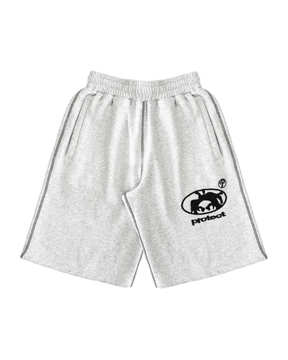 Men’s Y2K Grey Cotton Cargo Shorts - Baggy Hip-Hop Streetwear Casual Summer Style