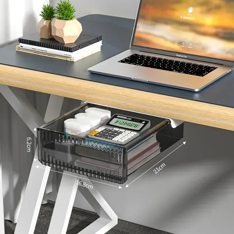 Invisible Pull-Out Storage Box – Large-Capacity Hanging Under-Desk Drawer Shelf Organizer