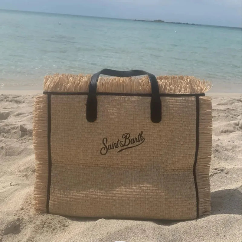 Ladies Straw Handbag — Light Luxury Tassel Handmade Large Capacity Casual Travel Fashion Bag