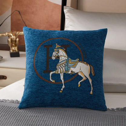 Croker Horse 45cm Throw Pillow Cover – Luxury Embroidered Cushion Cover for Sofa & Couch, 1-Pack