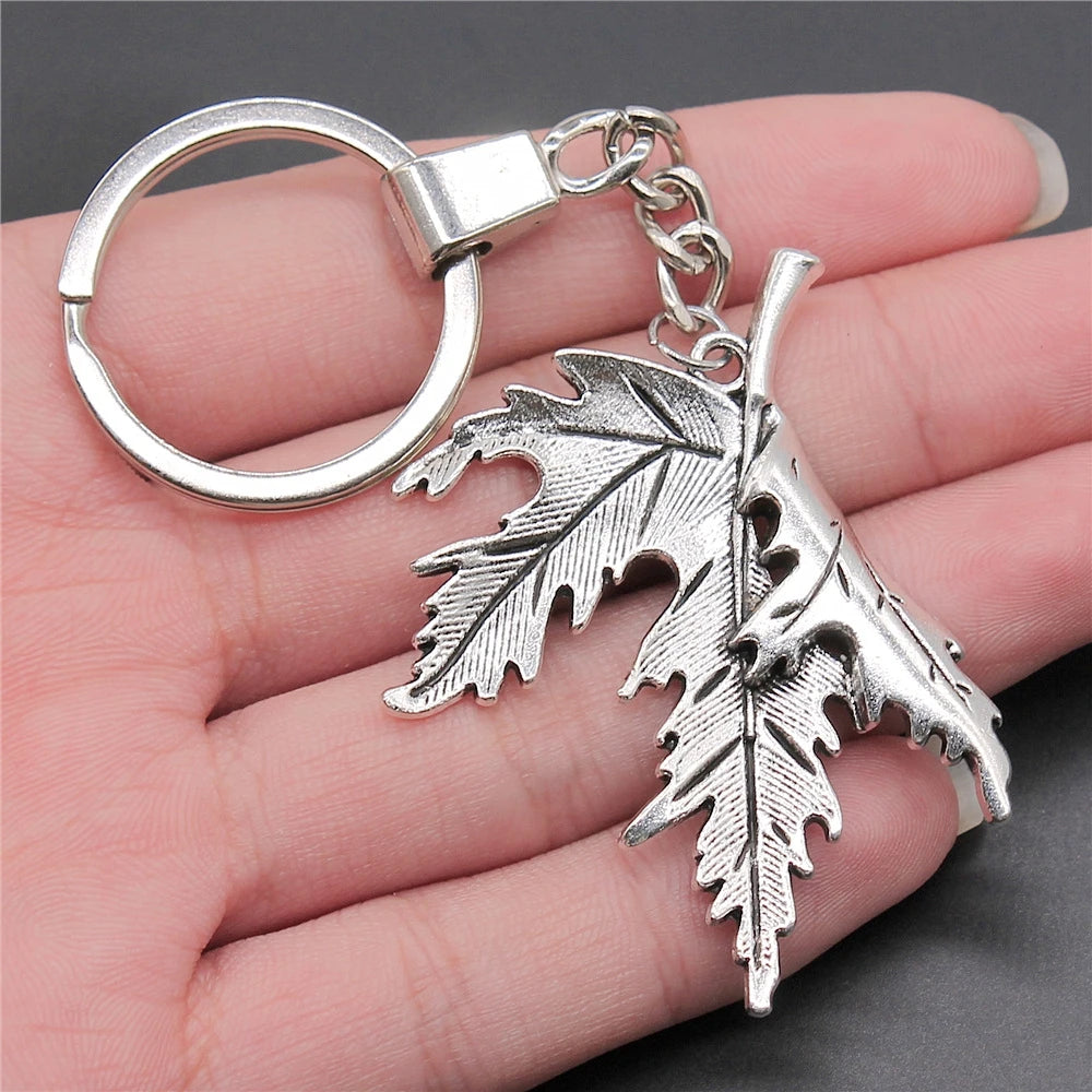New Fashion Men 30mm Metal Alloy Keychain with Vintage Heart, Flower, Rose, Sunflower & Tree Pendant DIY Keyring Holder Chain Accessory