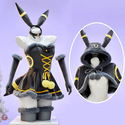 Anime Vaporeon Umbreon Sylveon Cosplay Costume - Sexy Cloak Dress Outfit for Women, Halloween & Christmas