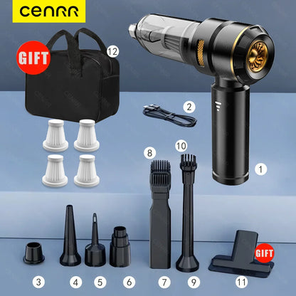CENRR 998000PA Wireless Car Vacuum Cleaner – Powerful Portable Handheld Auto Cleaning Tool & Car Accessory