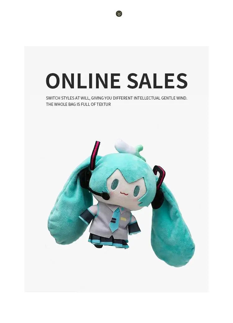 Cute Hatsune Miku Plush Doll with Hamburger Outfit – Changeable Clothes Anime Figure Stuffed Toy Collectible Gift