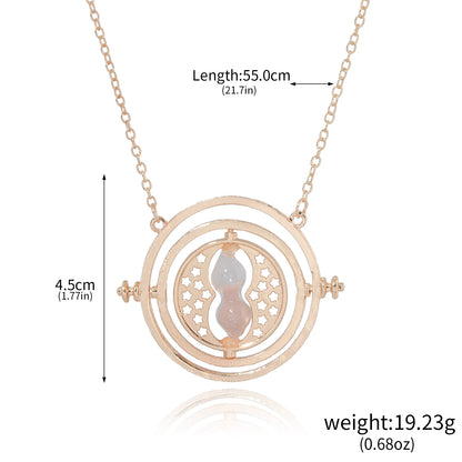 Classic Harry Potter Time-Turner Necklace - 360° Rotatable Hourglass Cosplay Pendant & Wizard Fan Gift