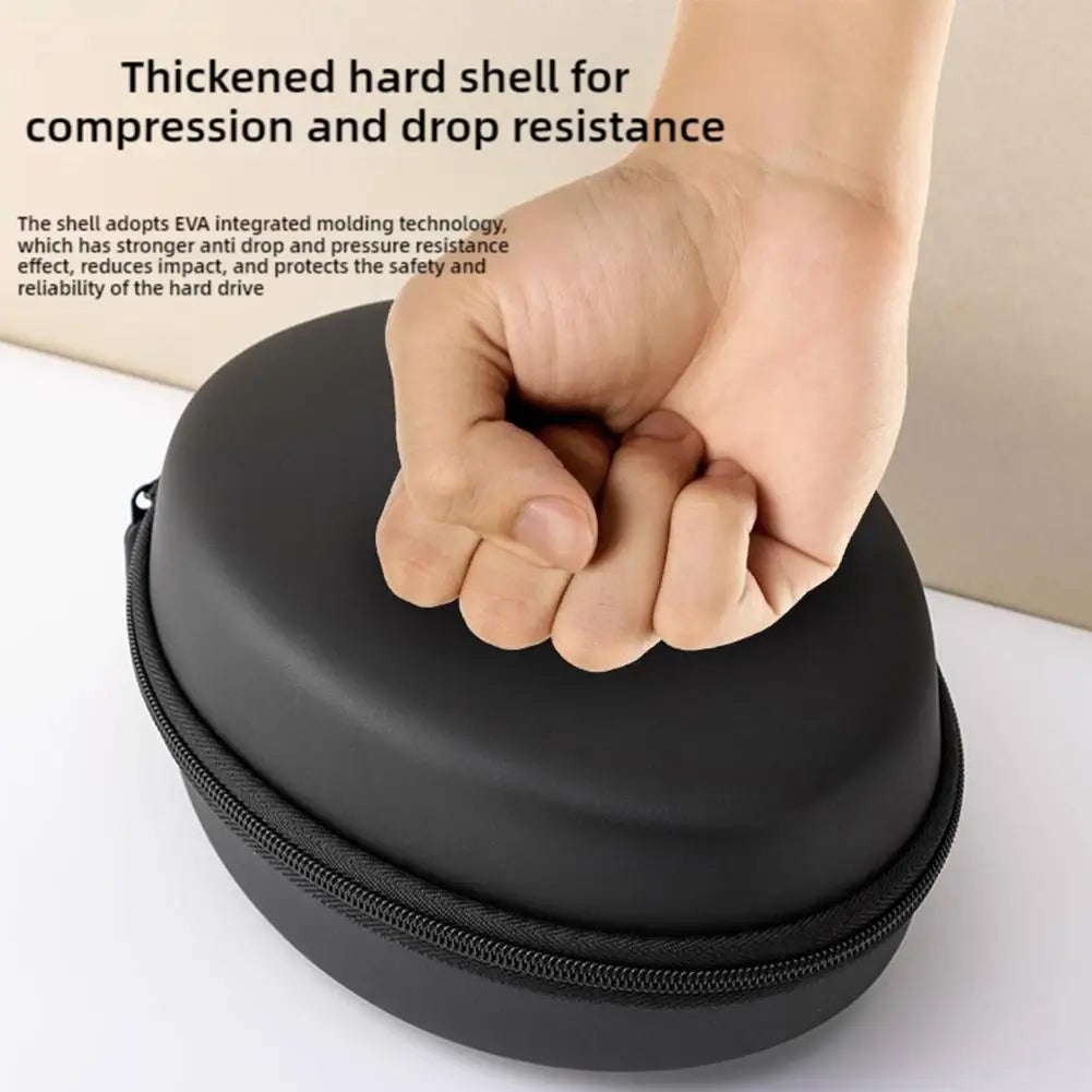 Shockproof Black Headphone Carrying Case – Portable Travel Pouch for Earphones & Headsets