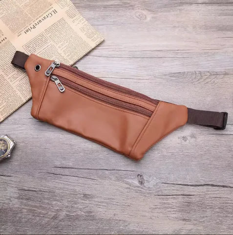 Men's Leather Waterproof Waist Bag - Multi-Functional Compact Phone Wallet & Cash Holder