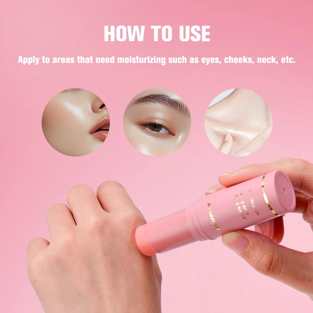 Wrinkle Bounce Multi Balm Stick - Deep Hydrating Pink Facial Balm and Makeup Base for Smooth, Glowing Skin