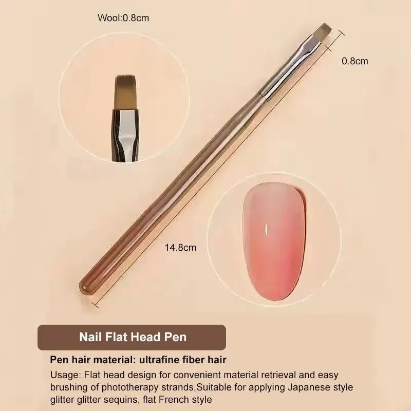9PCS UV Gel Nail Brushes Set - Liner & Acrylic Painting Pens for DIY Nail Art Design and Tip Display