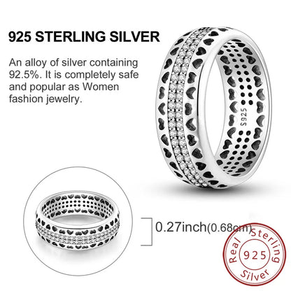 925 Sterling Silver Rings - Bow, Heart, Sun, Moon & Star Zircon Jewelry for Women, Birthday & Anniversary Gift