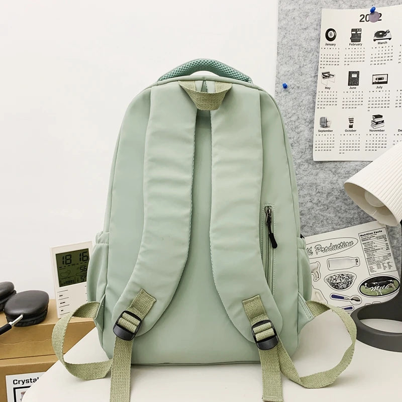 JOYPESSIE Waterproof Teenage Bookbag - Fashionable Nylon Rucksack for Girls, Women's Shoulder Bag, Ideal for High School, Black Mochila