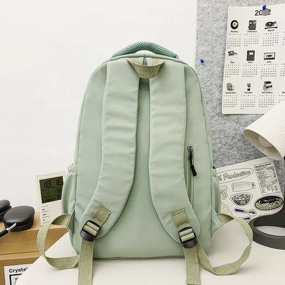 JOYPESSIE Waterproof Teenage Bookbag - Fashionable Nylon Rucksack for Girls, Women's Shoulder Bag, Ideal for High School, Black Mochila