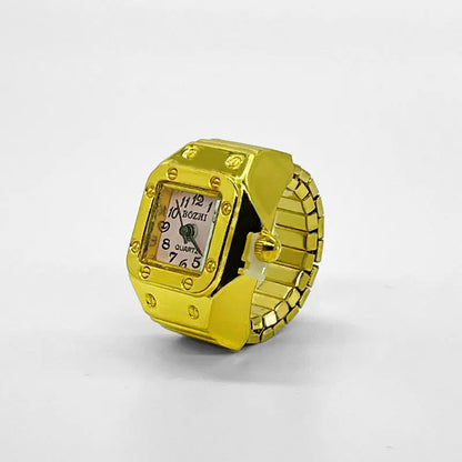Kiss Jewelry Digital Quartz Finger Watch Ring – Mini Elastic Punk Style Clock Ring for Women, Men & Couple Teens Accessory